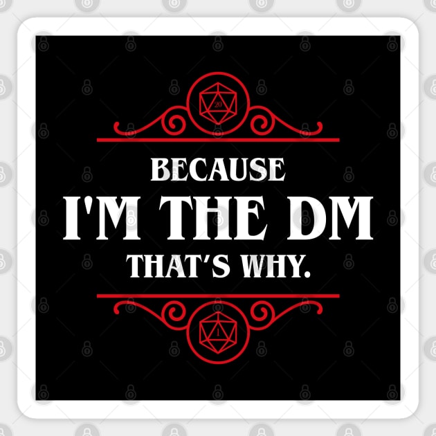 Funny I'm the Master Roleplaying and Larping Tabletop RPG Sticker by pixeptional